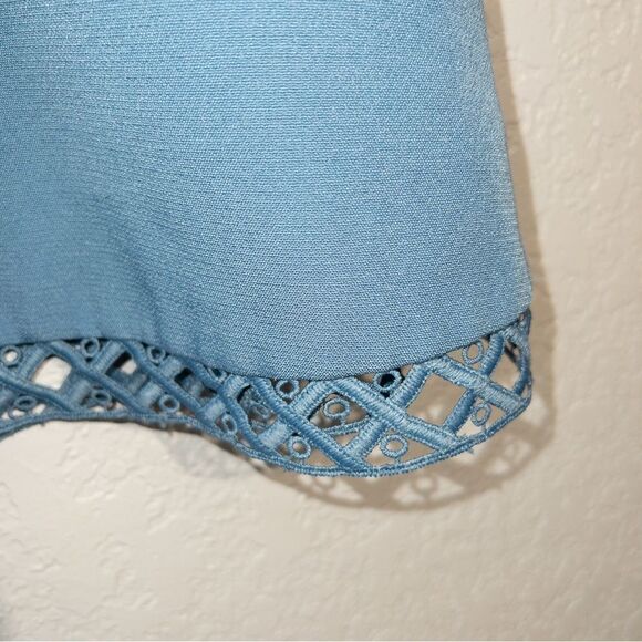 Keepsake The Label Dusty Blue Uplifted Mini Lace Dress Size Medium - Picture 3 of 11
